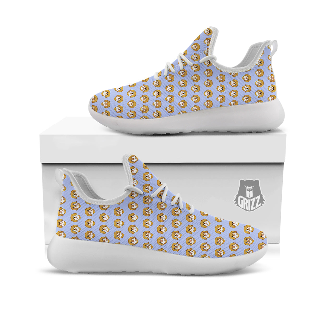 Shih Tzu Cute Print Pattern White Athletic Shoes-grizzshop
