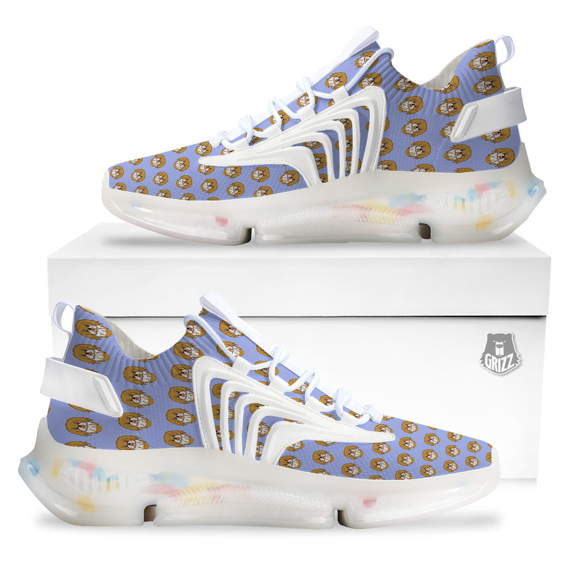 Shih Tzu Cute Print Pattern White Gym Shoes-grizzshop
