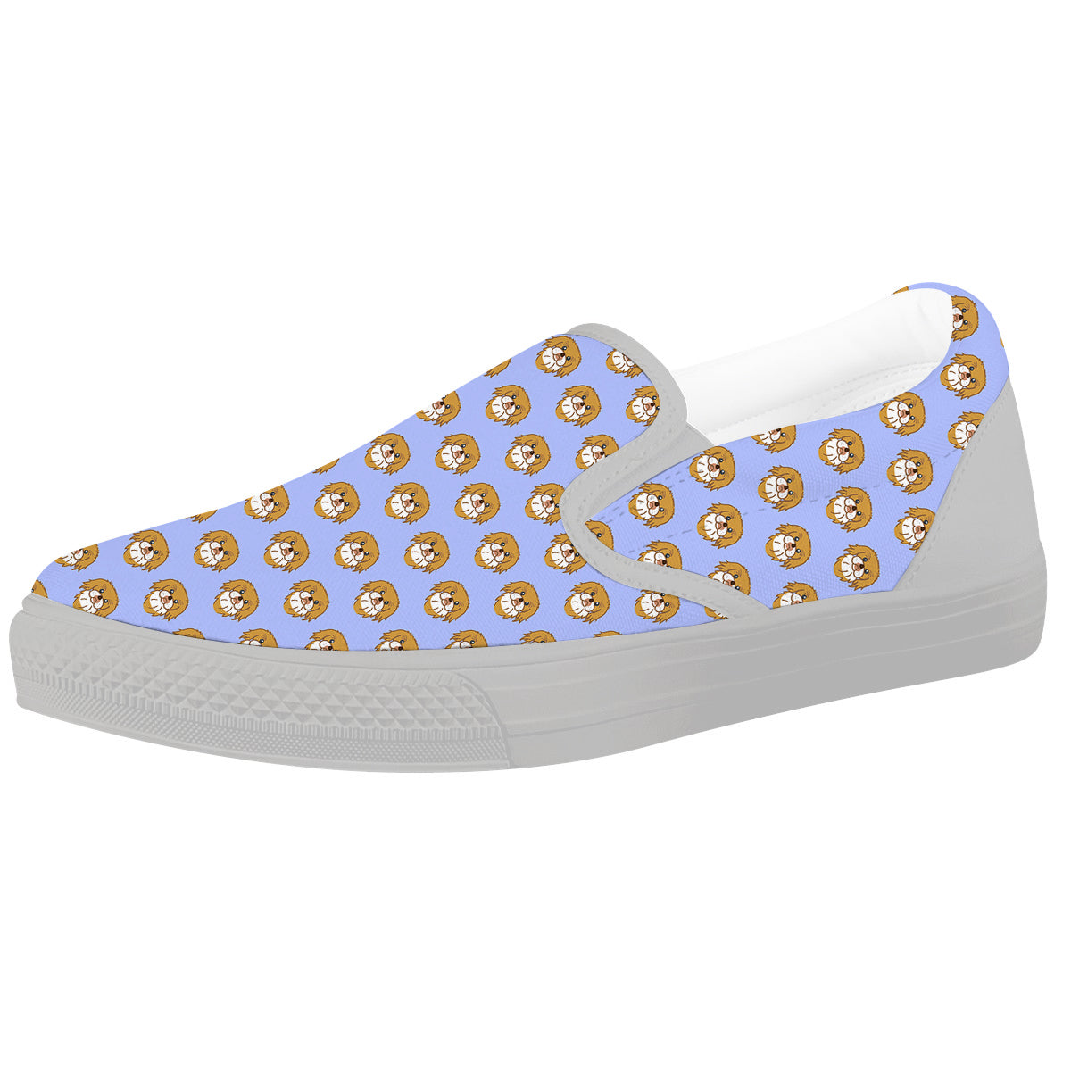 Shih Tzu Cute Print Pattern White Slip On Shoes-grizzshop