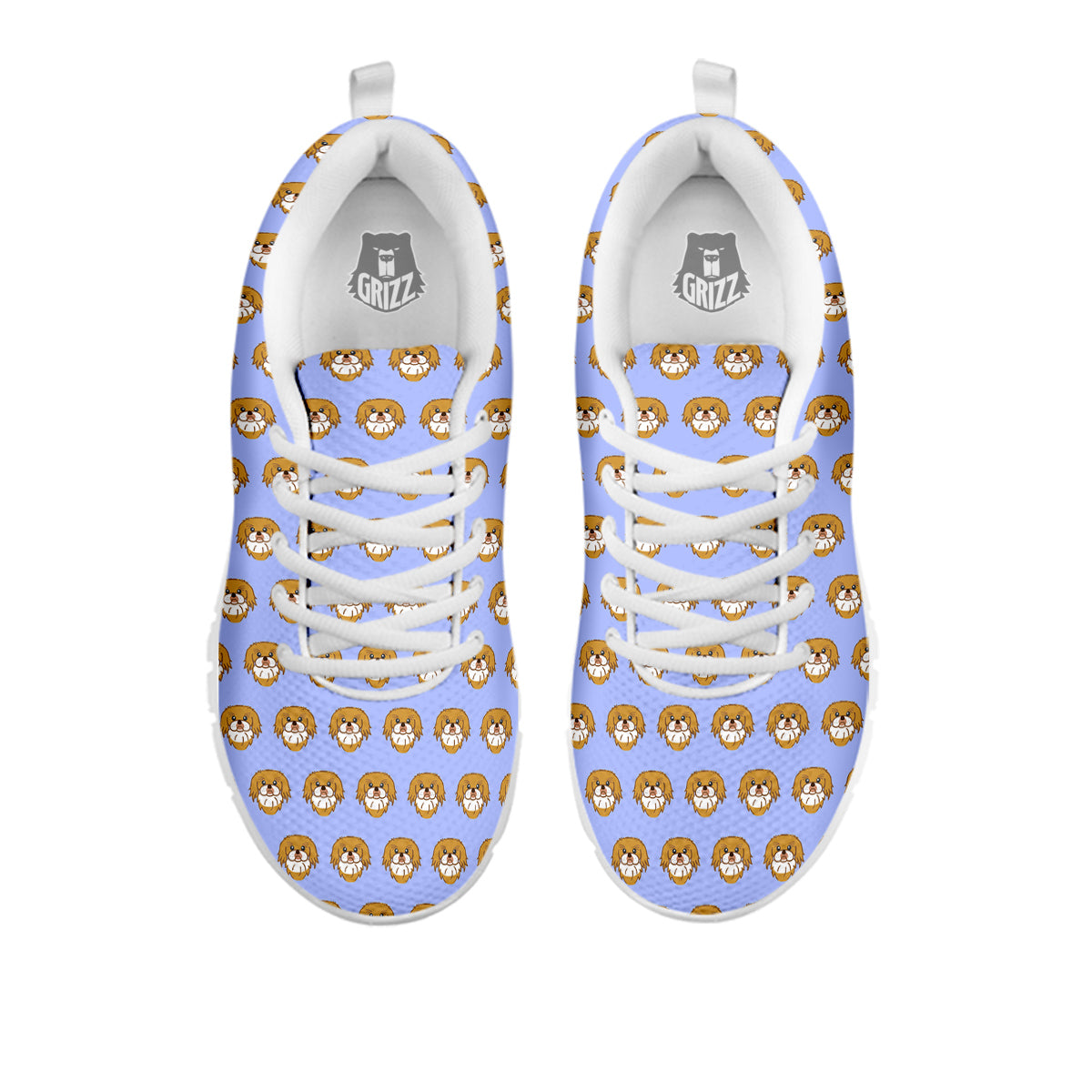 Shih Tzu Cute Print Pattern White Sneaker-grizzshop