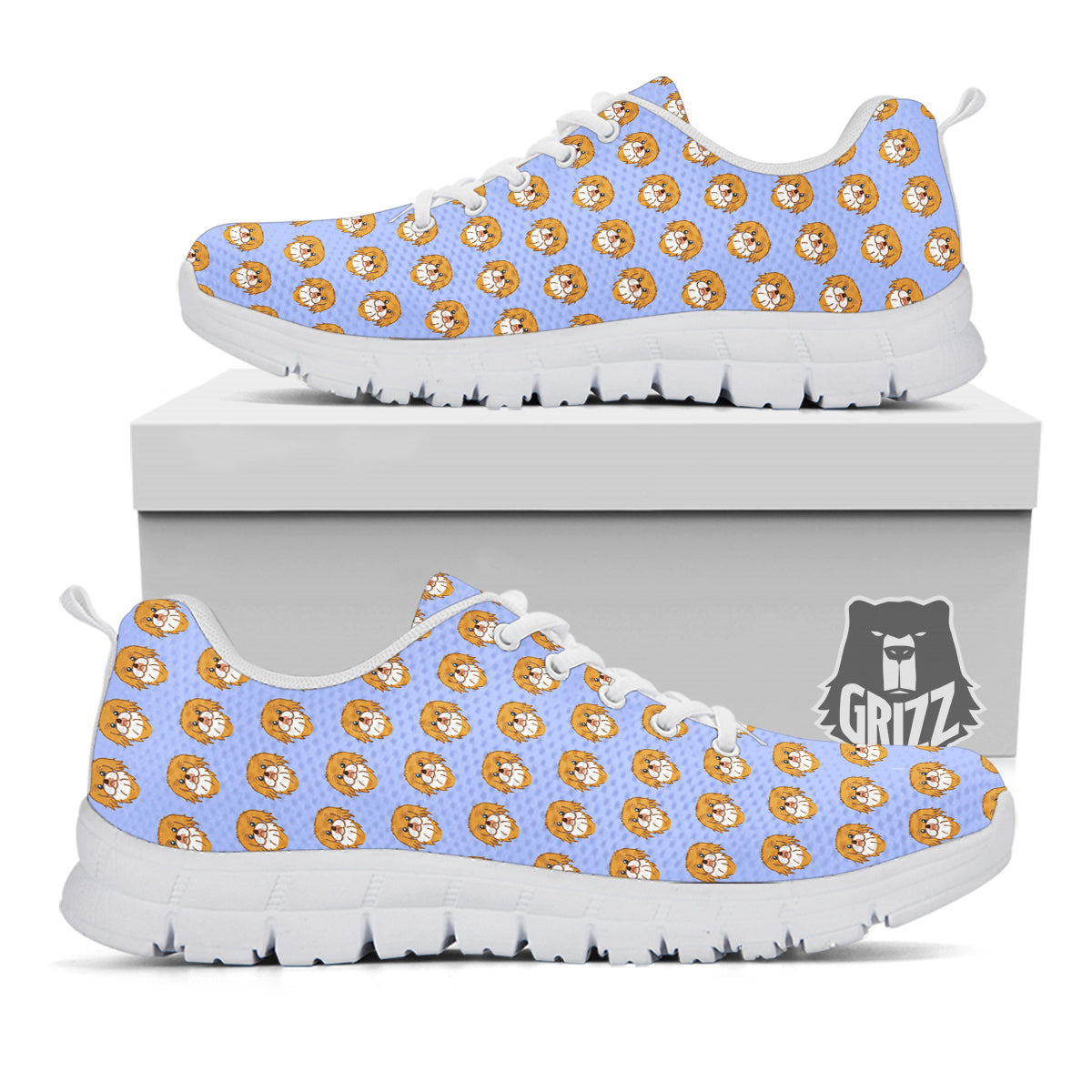 Shih Tzu Cute Print Pattern White Sneaker-grizzshop