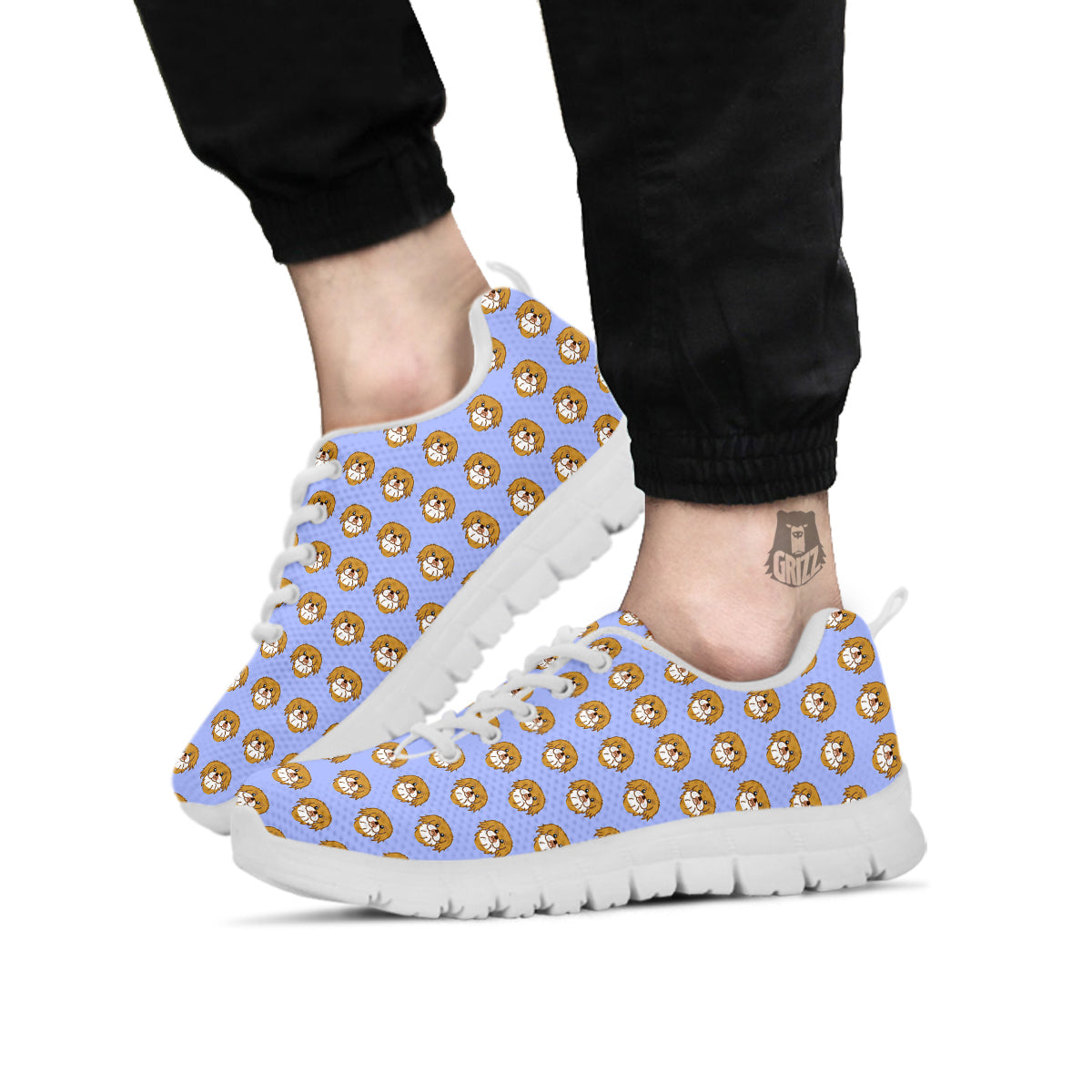 Shih Tzu Cute Print Pattern White Sneaker-grizzshop