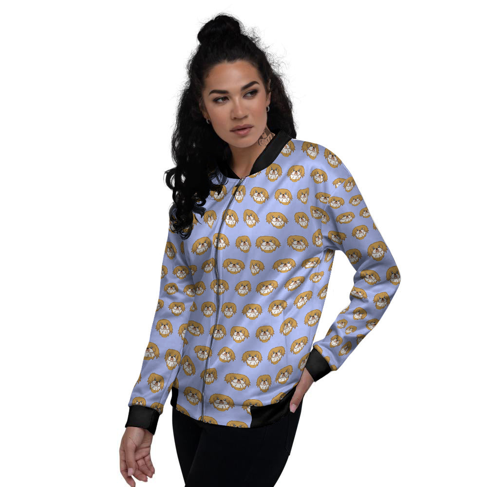Shih Tzu Cute Print Pattern Women's Bomber Jacket-grizzshop
