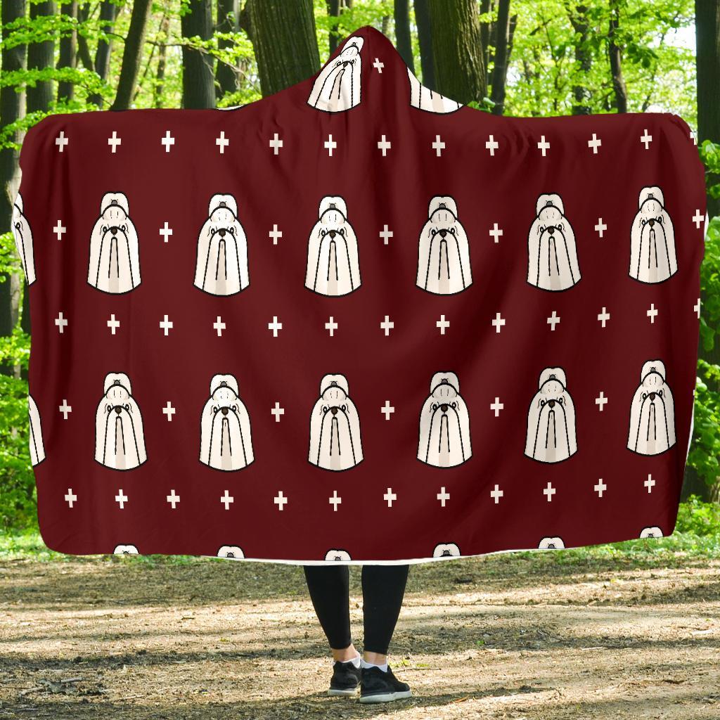 Shih Tzu Dog Pattern Print Hooded Blanket-grizzshop