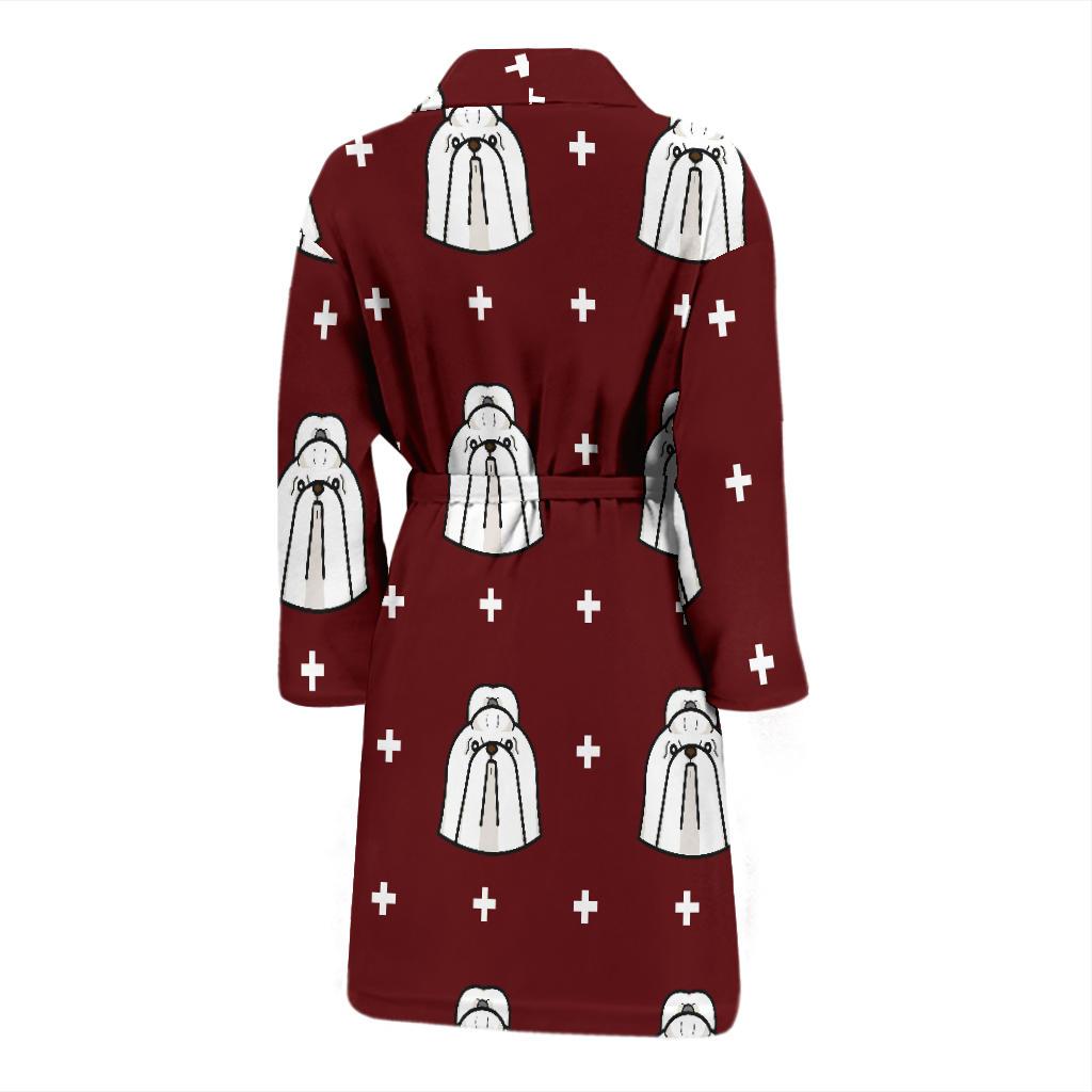 Shih Tzu Dog Pattern Print Men Long Robe-grizzshop