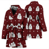 Shih Tzu Dog Pattern Print Women Long Robe-grizzshop