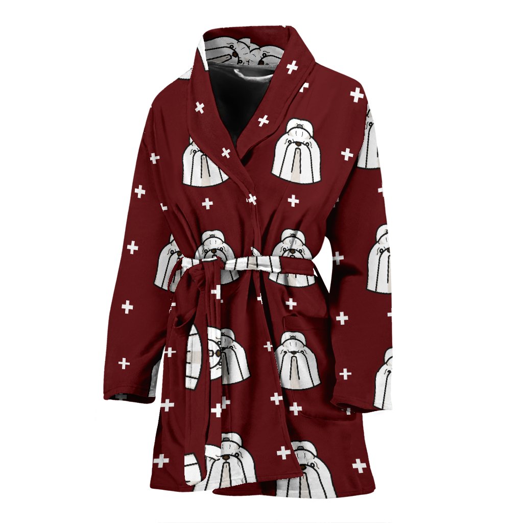 Shih Tzu Dog Pattern Print Women Long Robe-grizzshop