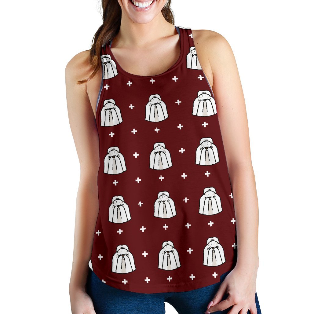 Shih Tzu Dog Pattern Print Women's Racerback Tank Tops-grizzshop