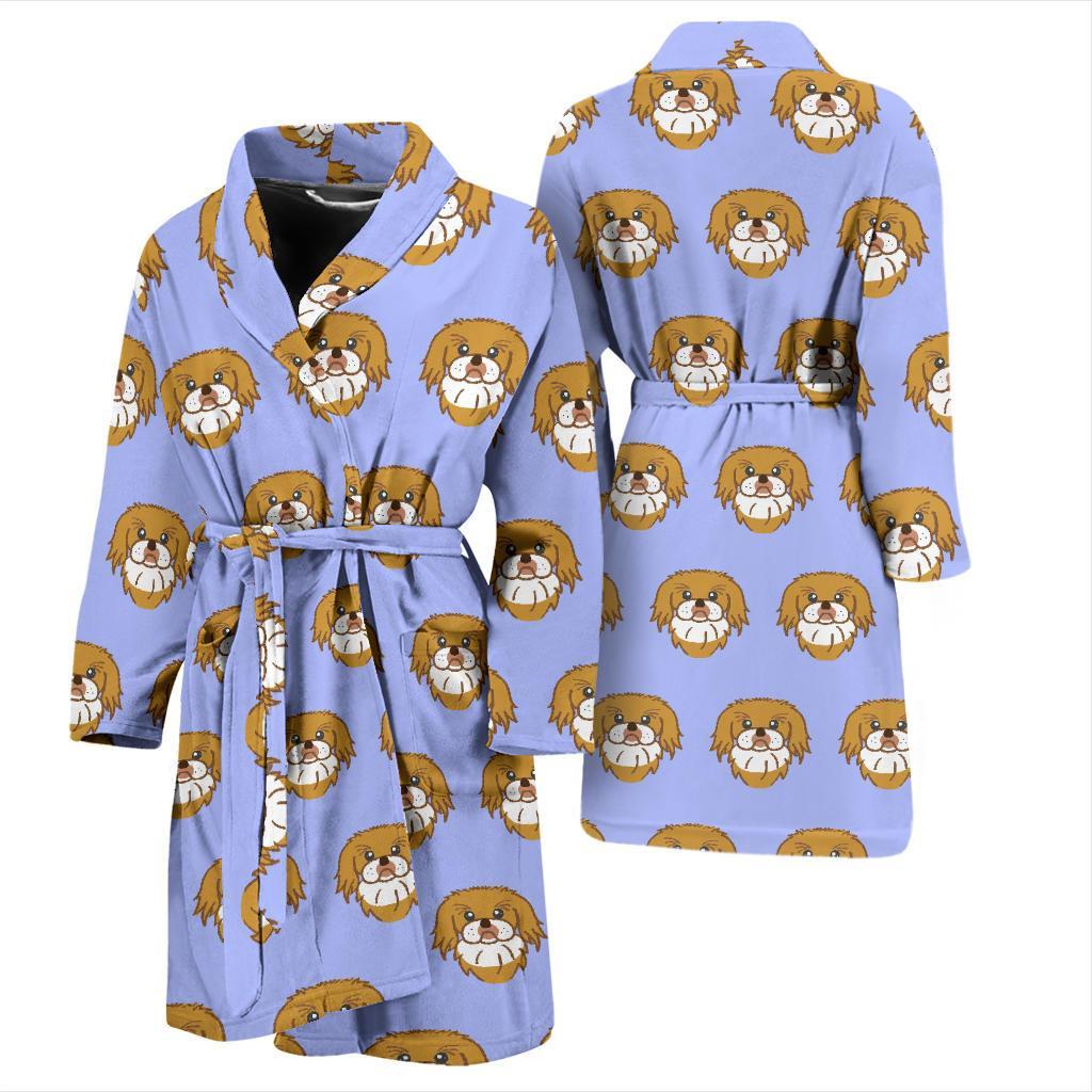 Shih Tzu Dog Print Pattern Men Long Robe-grizzshop