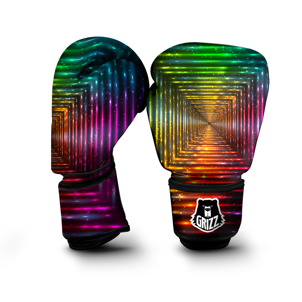 Shining Lights Rainbow Colors Neon Print Boxing Gloves-grizzshop