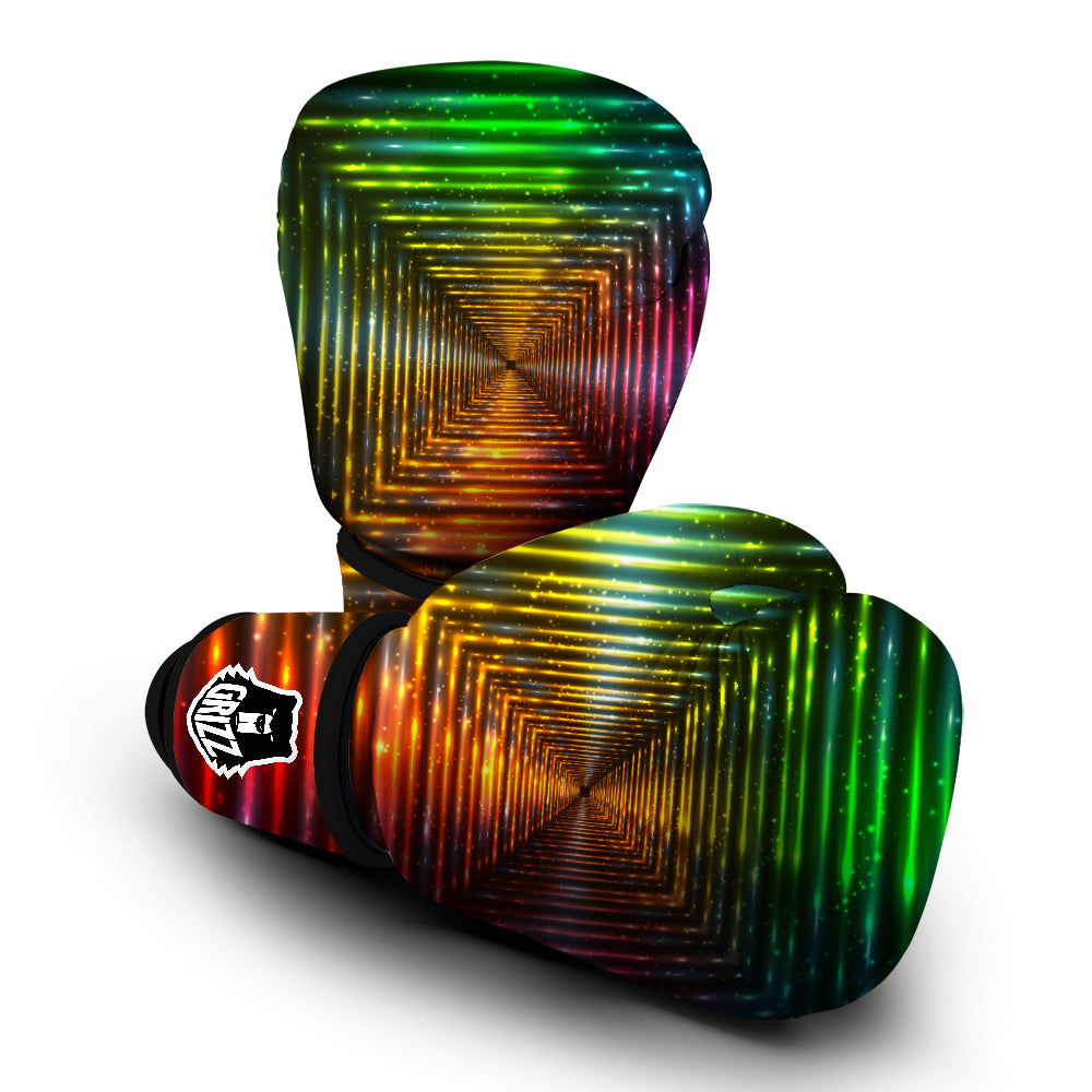 Shining Lights Rainbow Colors Neon Print Boxing Gloves-grizzshop