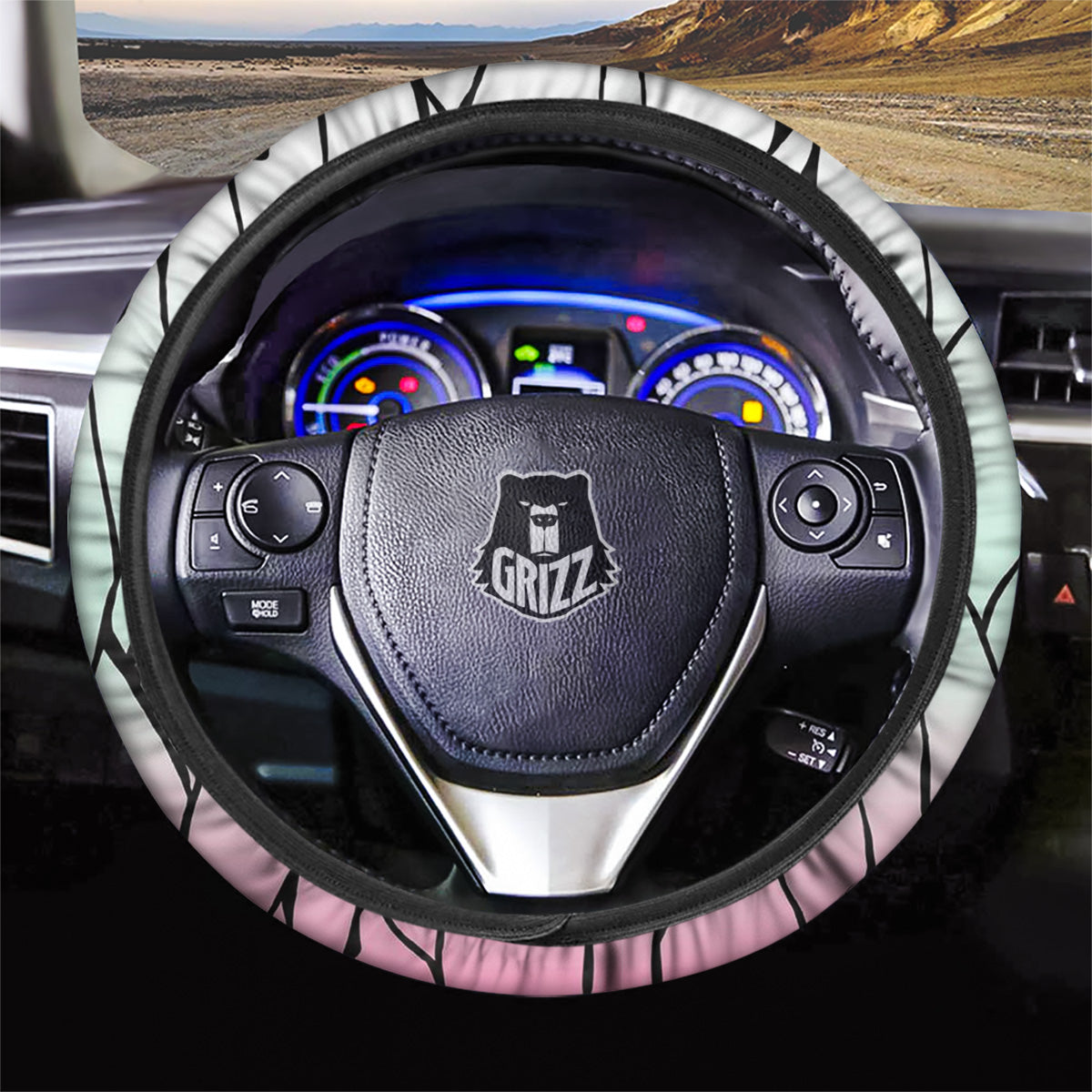 Shinobu Print Pattern Car Steering Wheel Cover-grizzshop