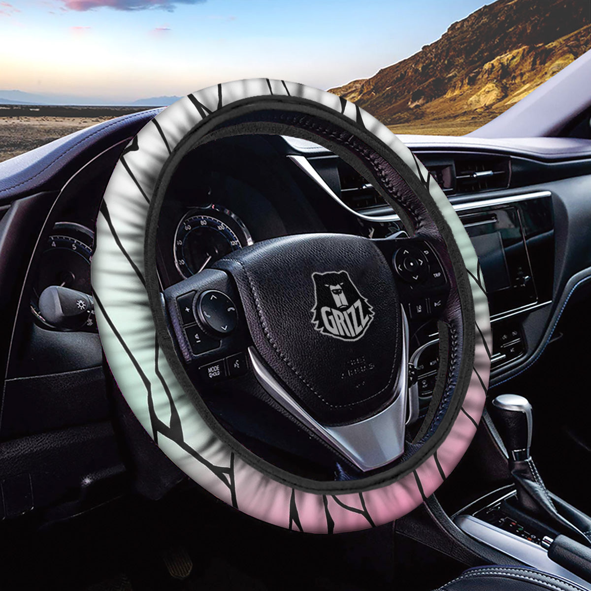 Shinobu Print Pattern Car Steering Wheel Cover-grizzshop