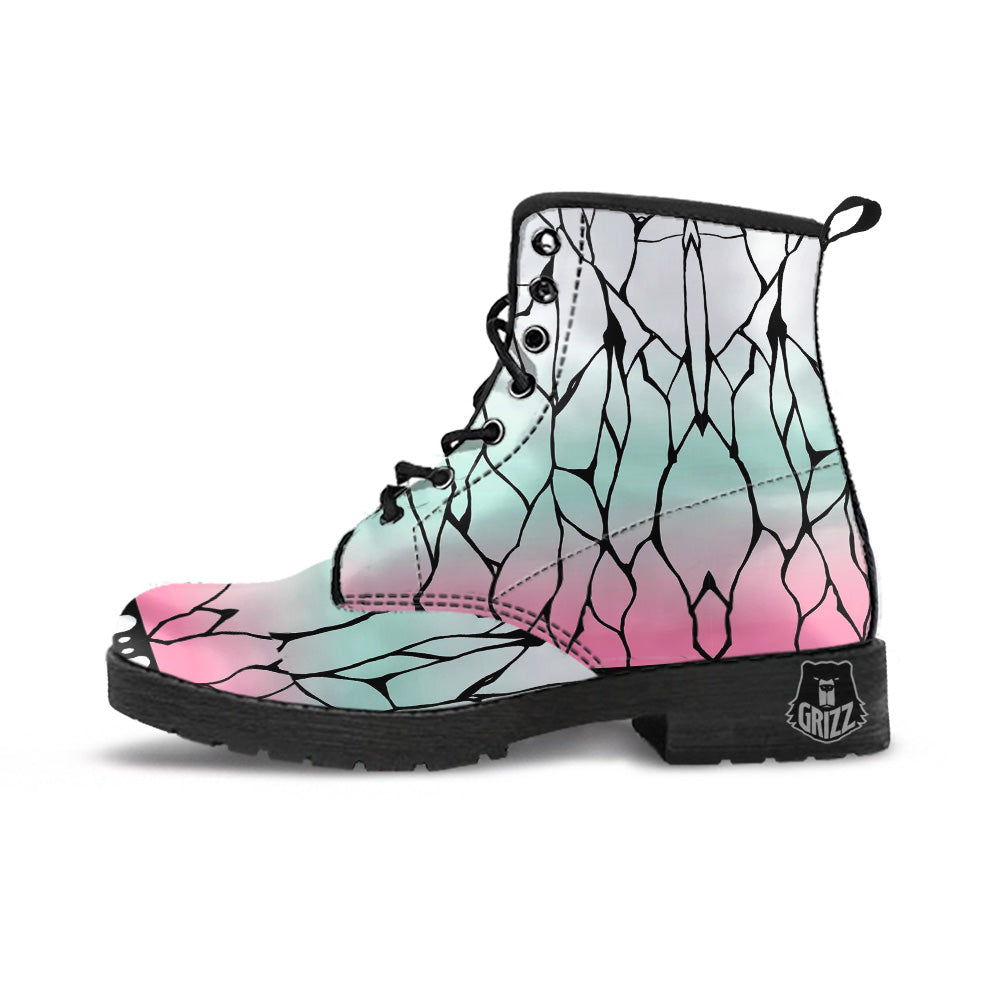 Shinobu Print Pattern Leather Boots-grizzshop