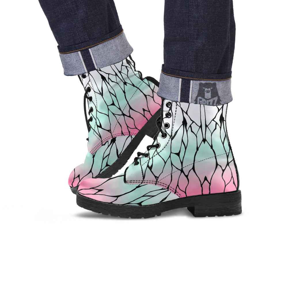 Shinobu Print Pattern Leather Boots-grizzshop