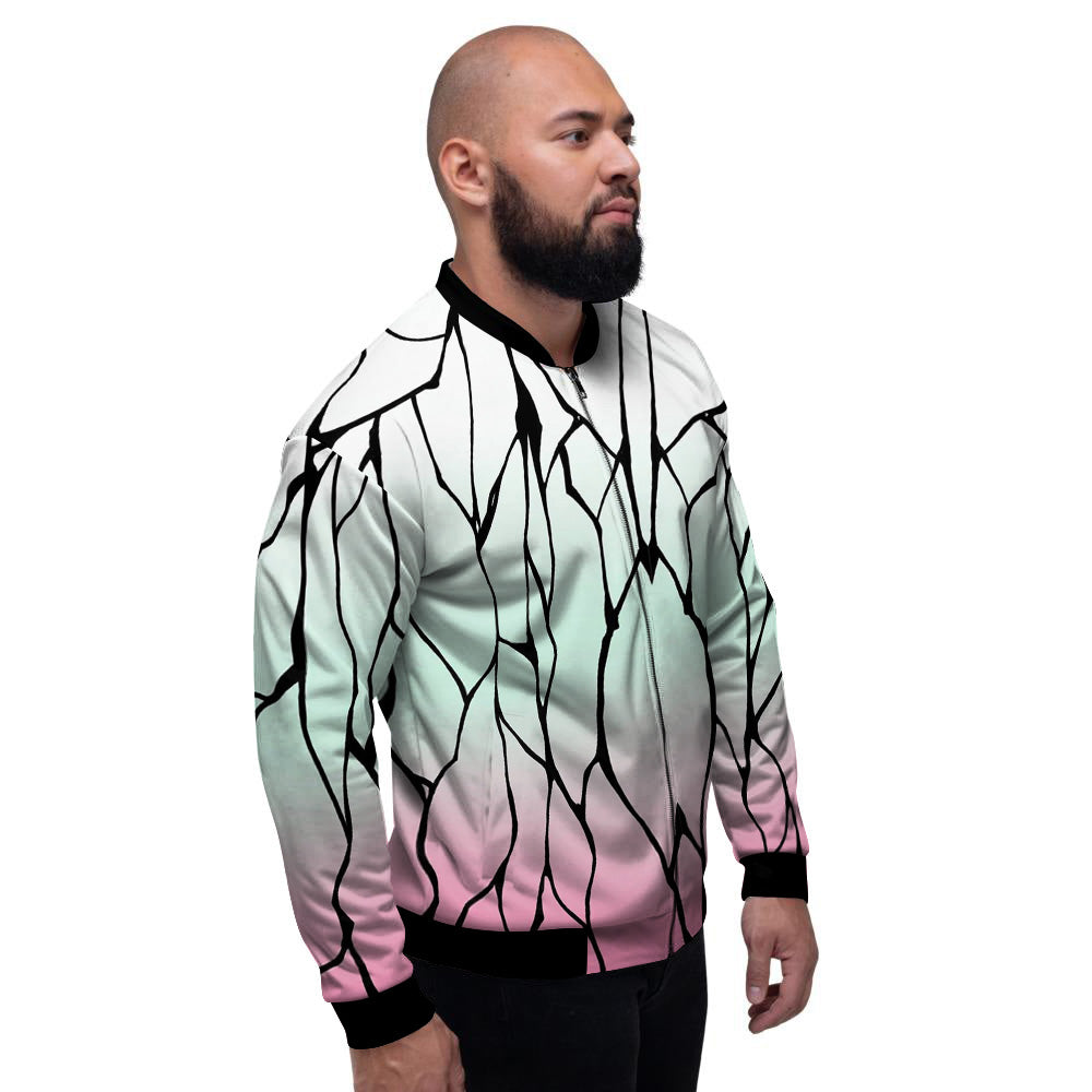 Shinobu Print Pattern Men's Bomber Jacket-grizzshop