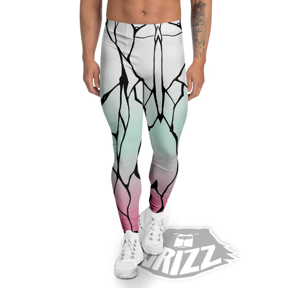 Shinobu Print Pattern Men's Leggings-grizzshop