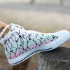 Shinobu Print Pattern White High Top Shoes-grizzshop