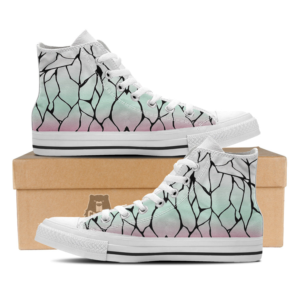 Shinobu Print Pattern White High Top Shoes-grizzshop