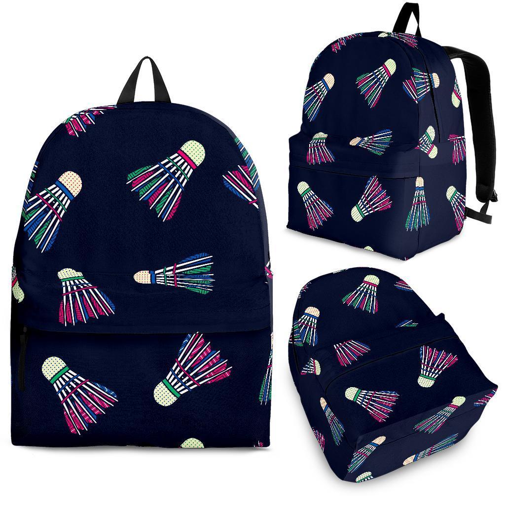 Shuttlecock Badminton Pattern Print Backpack-grizzshop