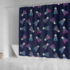 Shuttlecock Badminton Pattern Print Bathroom Shower Curtain-grizzshop