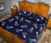 Shuttlecock Badminton Pattern Print Bed Set Quilt-grizzshop