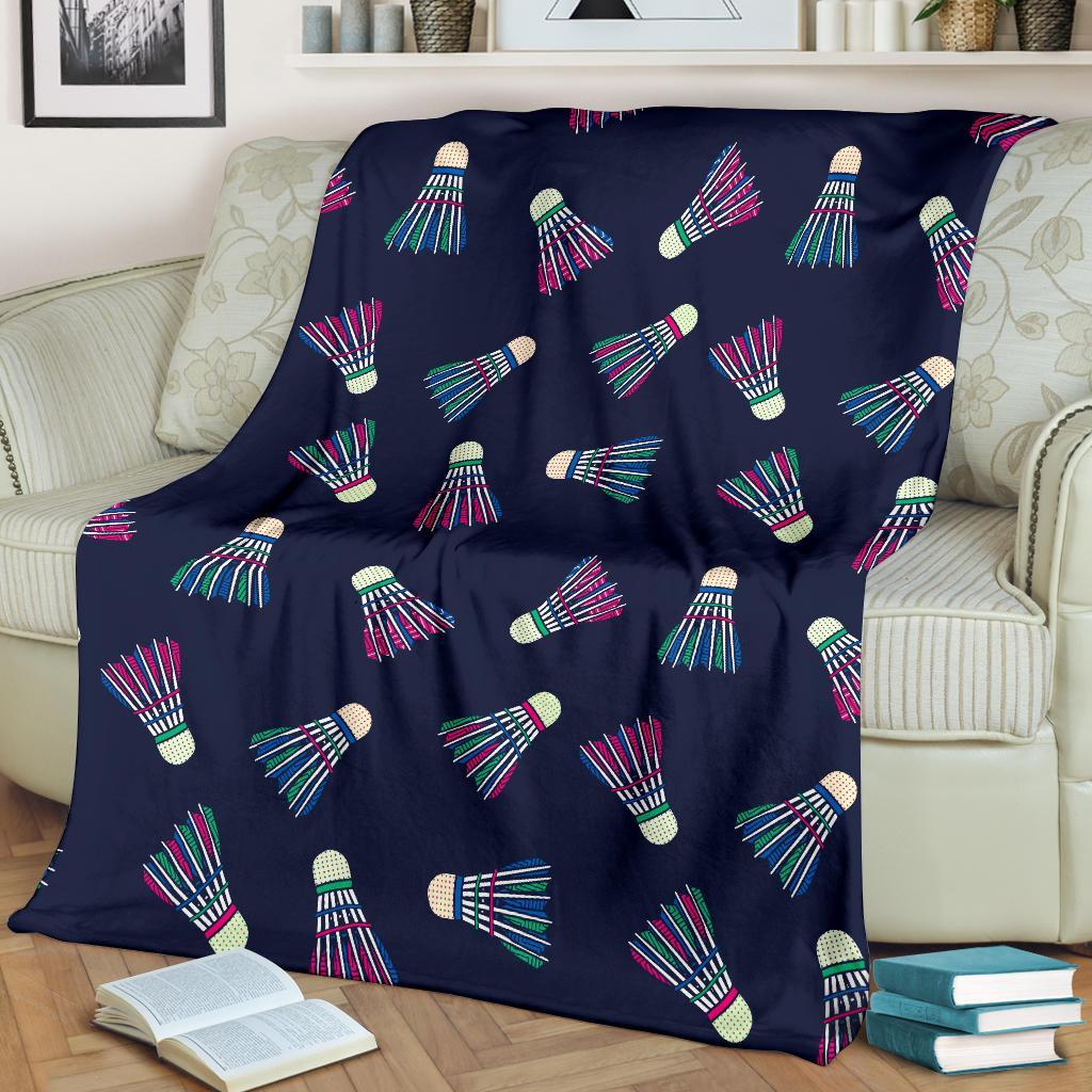 Shuttlecock Badminton Pattern Print Blanket-grizzshop