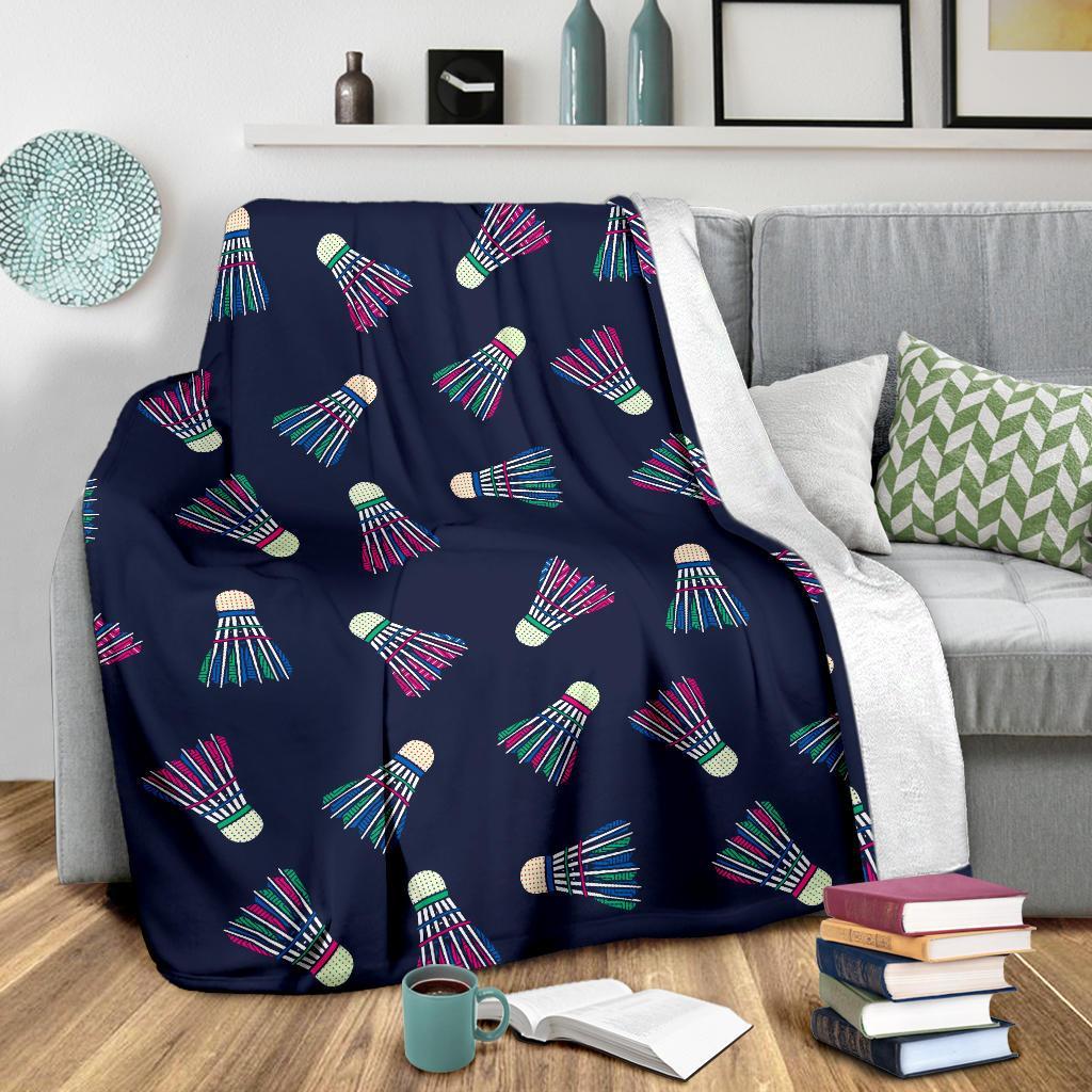 Shuttlecock Badminton Pattern Print Blanket-grizzshop