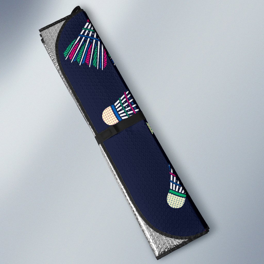 Shuttlecock Badminton Pattern Print Car Sun Shade-grizzshop