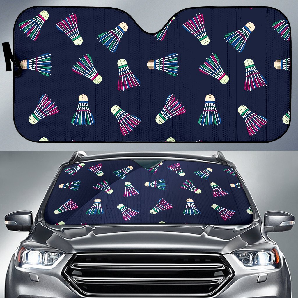 Shuttlecock Badminton Pattern Print Car Sun Shade-grizzshop