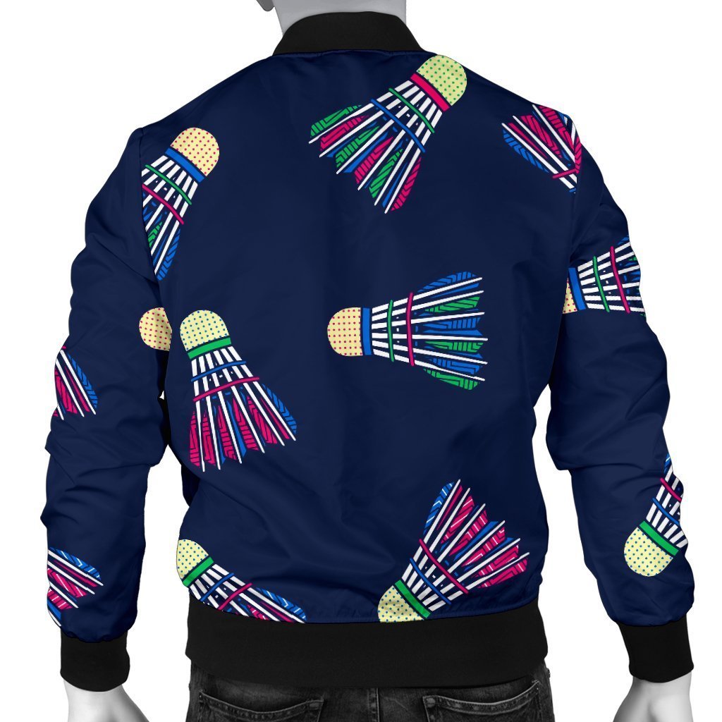 Shuttlecock Badminton Pattern Print Men's Bomber Jacket-grizzshop