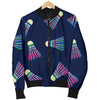 Shuttlecock Badminton Pattern Print Men's Bomber Jacket-grizzshop