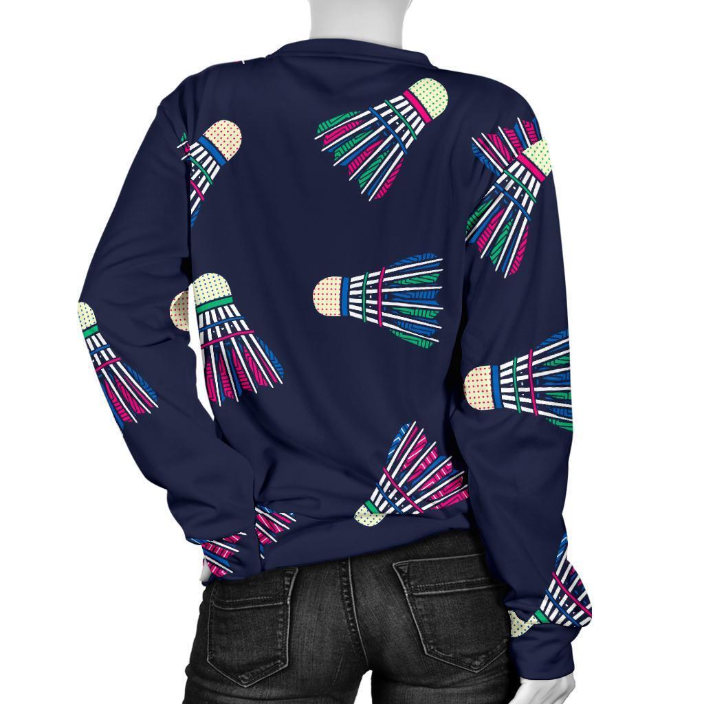 Shuttlecock Badminton Pattern Print Women's Sweatshirt-grizzshop