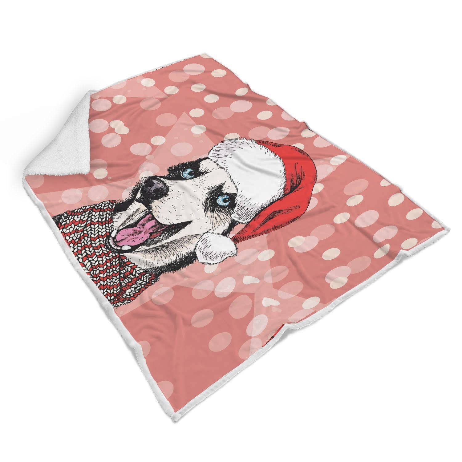 Siberian Husky Christmas Print Throw Blanket-grizzshop