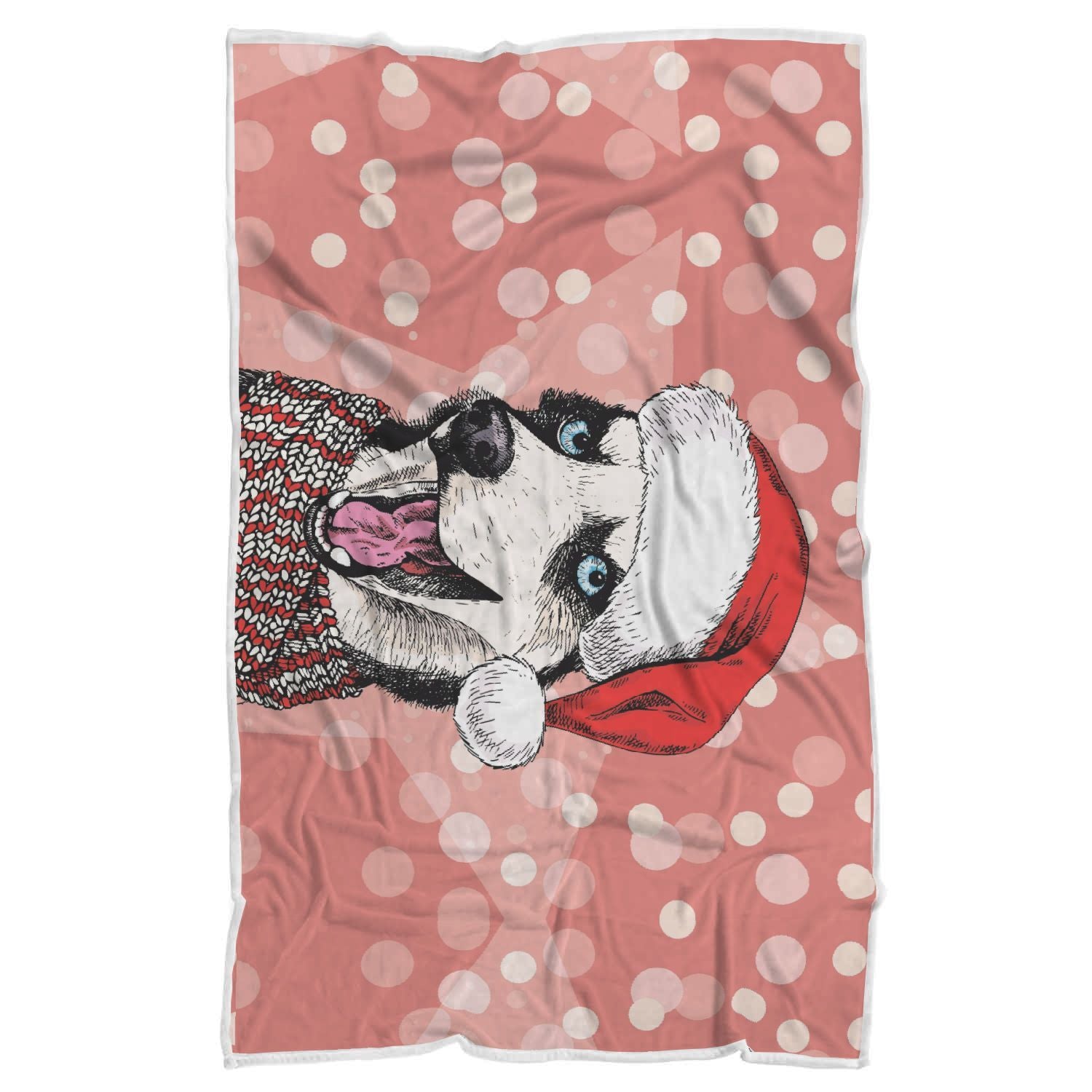 Siberian Husky Christmas Print Throw Blanket-grizzshop