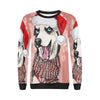 Siberian Husky Christmas Print Women Crewneck Sweatshirt-grizzshop