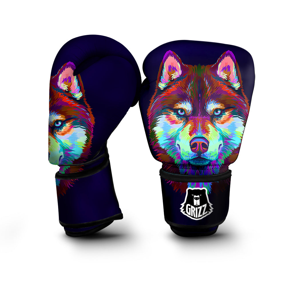 Siberian Husky Colorful Print Boxing Gloves-grizzshop