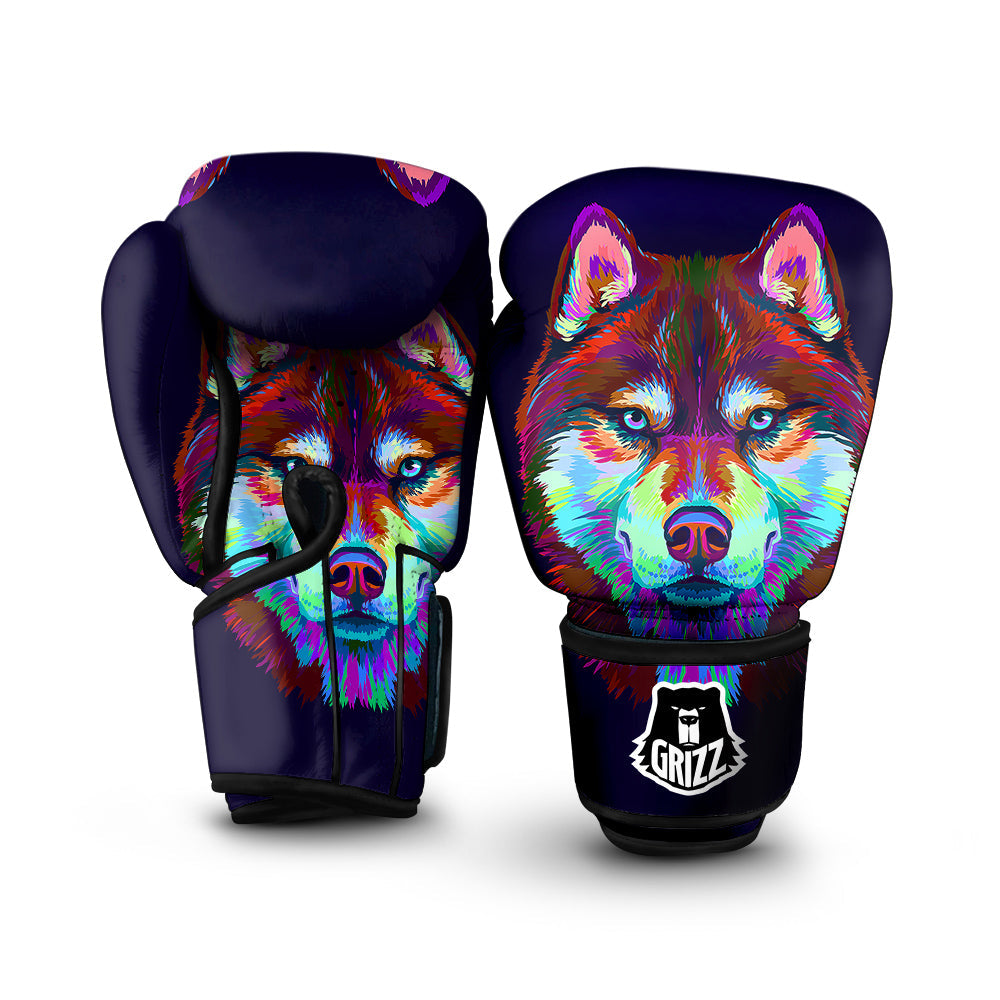 Siberian Husky Colorful Print Boxing Gloves-grizzshop