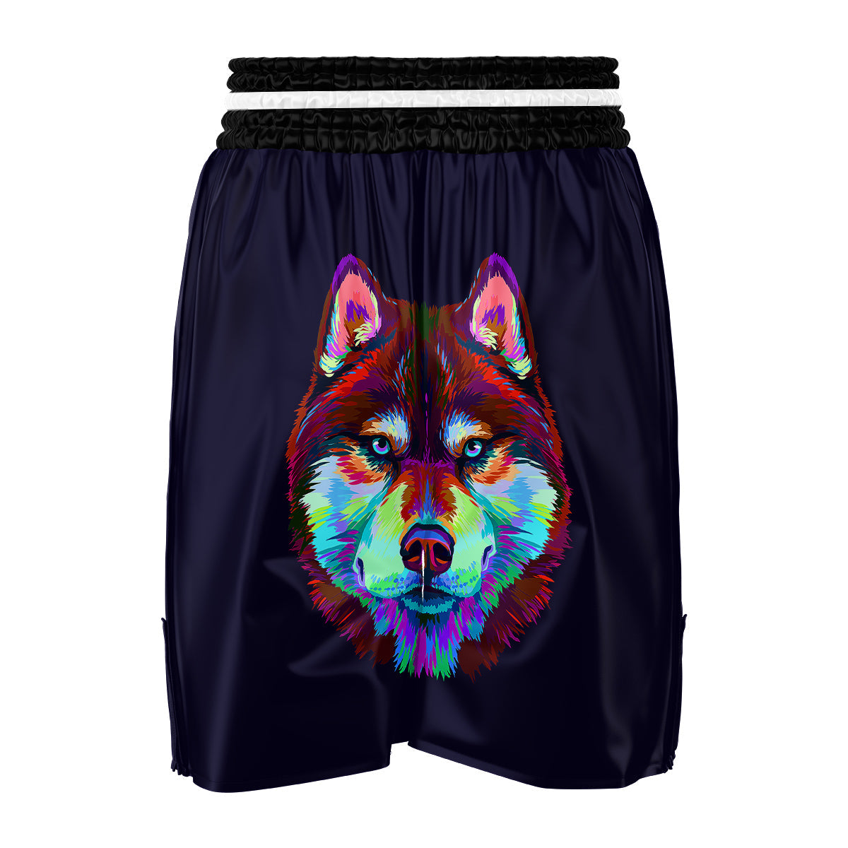 Siberian Husky Colorful Print Boxing Shorts-grizzshop
