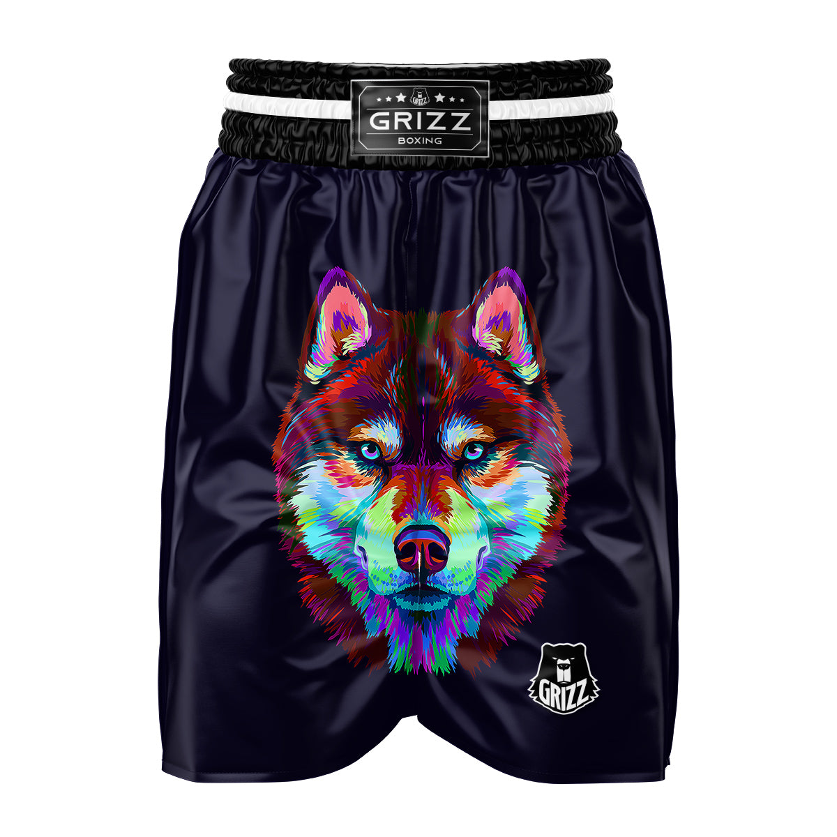 Siberian Husky Colorful Print Boxing Shorts-grizzshop