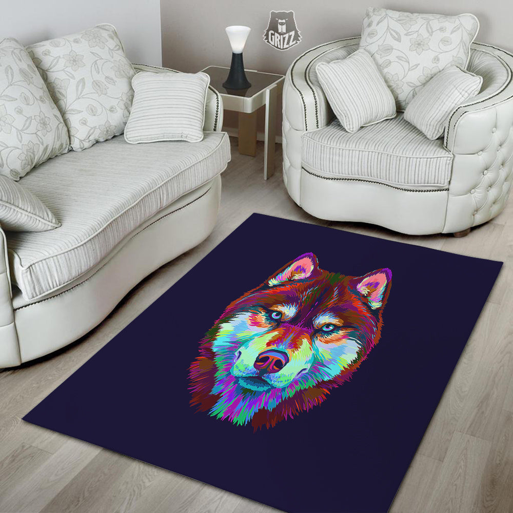 Siberian Husky Colorful Print Floor Mat-grizzshop