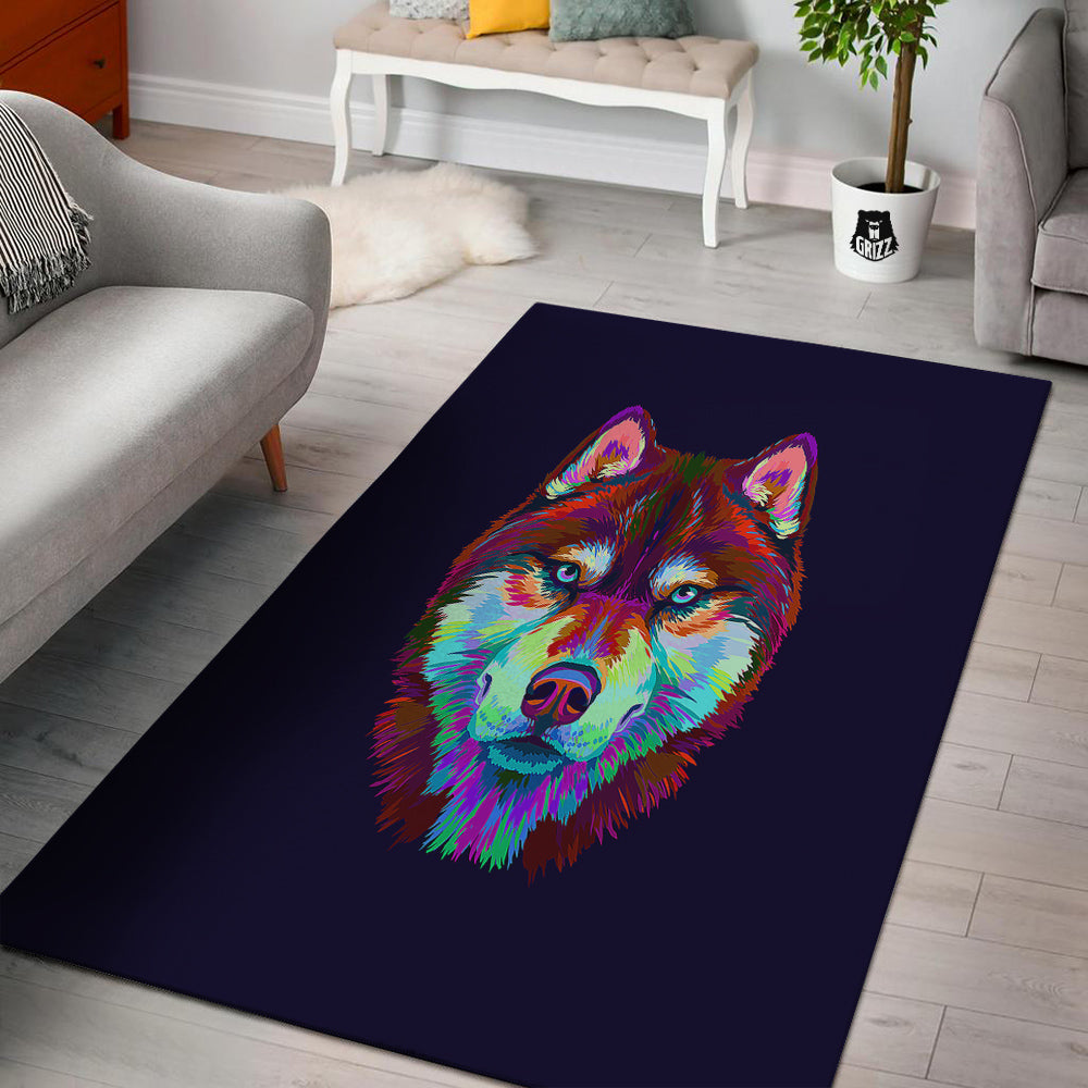 Siberian Husky Colorful Print Floor Mat-grizzshop