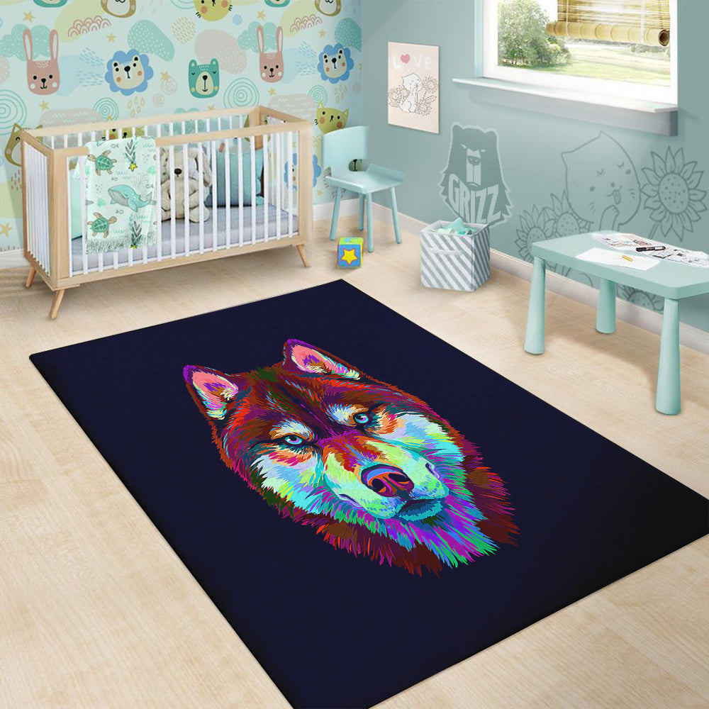 Siberian Husky Colorful Print Floor Mat-grizzshop
