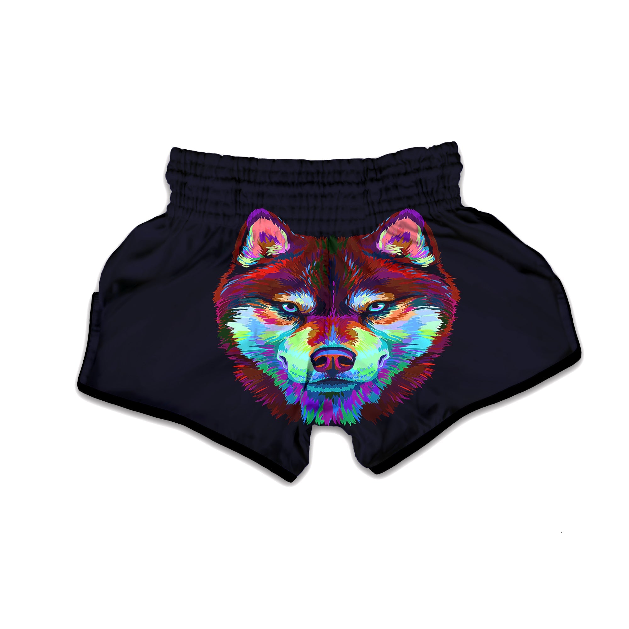 Siberian Husky Colorful Print Muay Thai Boxing Shorts-grizzshop