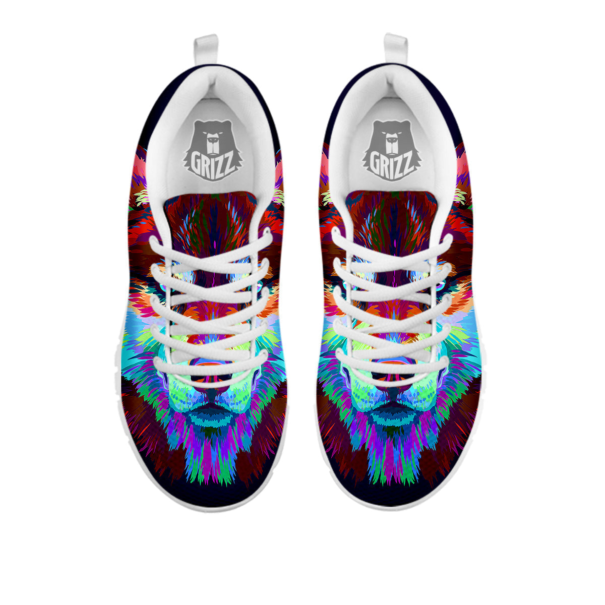 Siberian Husky Colorful Print White Sneaker-grizzshop
