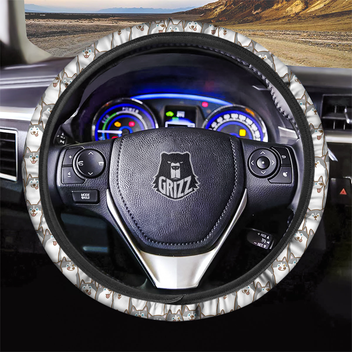 Siberian Husky Cute Print Pattern Car Steering Wheel Cover-grizzshop