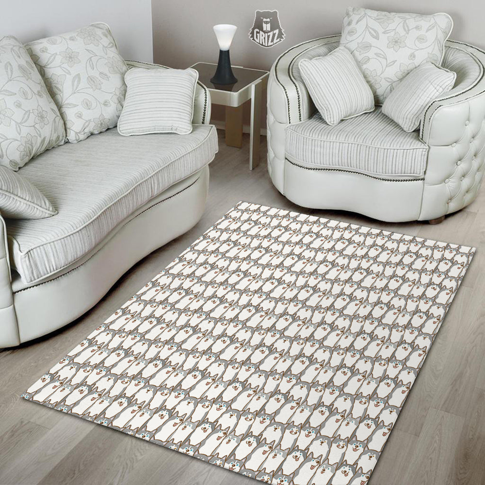 Siberian Husky Cute Print Pattern Floor Mat-grizzshop