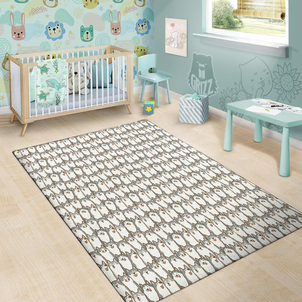 Siberian Husky Cute Print Pattern Floor Mat-grizzshop