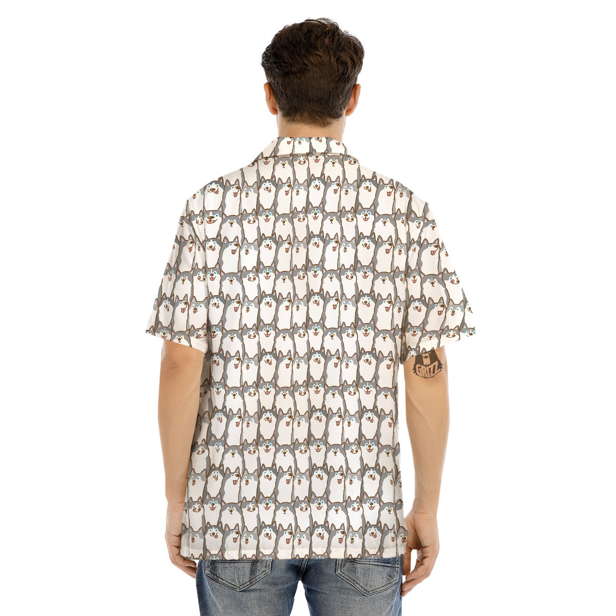 Siberian Husky Cute Print Pattern Men's Hawaiian Shirt-grizzshop