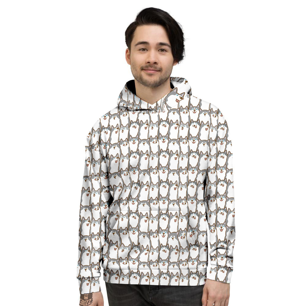 Siberian Husky Cute Print Pattern Men's Hoodie-grizzshop